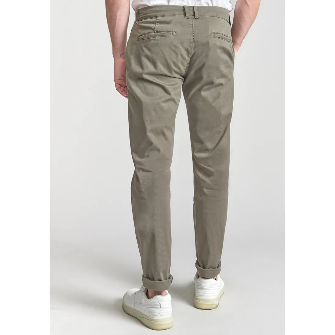 Pantalon chino CESAR kaki en coton