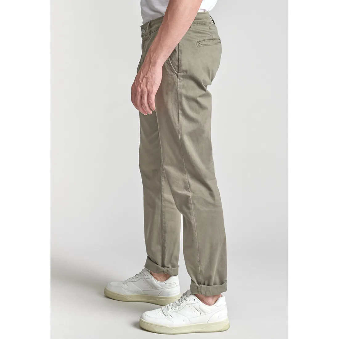 Pantalon chino CESAR kaki en coton