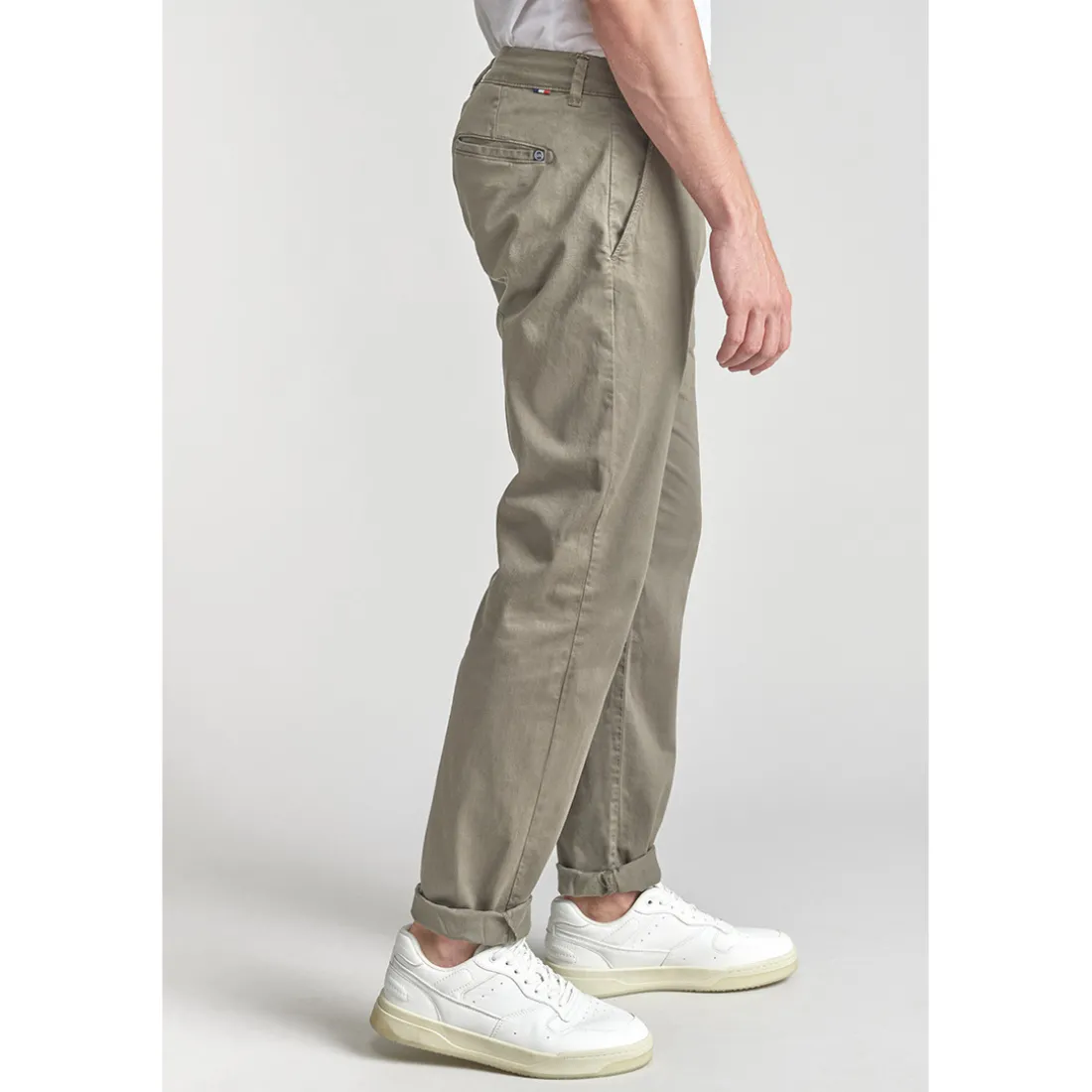 Pantalon chino CESAR kaki en coton