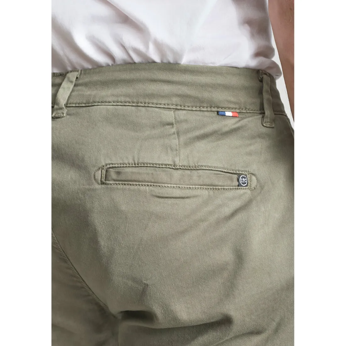 Pantalon chino CESAR kaki en coton