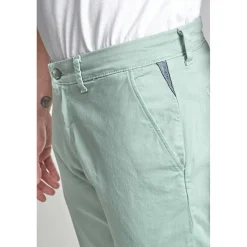 Pantalon chino CESAR vert d'eau en coton