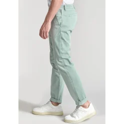 Pantalon chino CESAR vert d'eau en coton