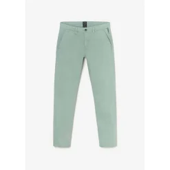 Pantalon chino CESAR vert d'eau en coton