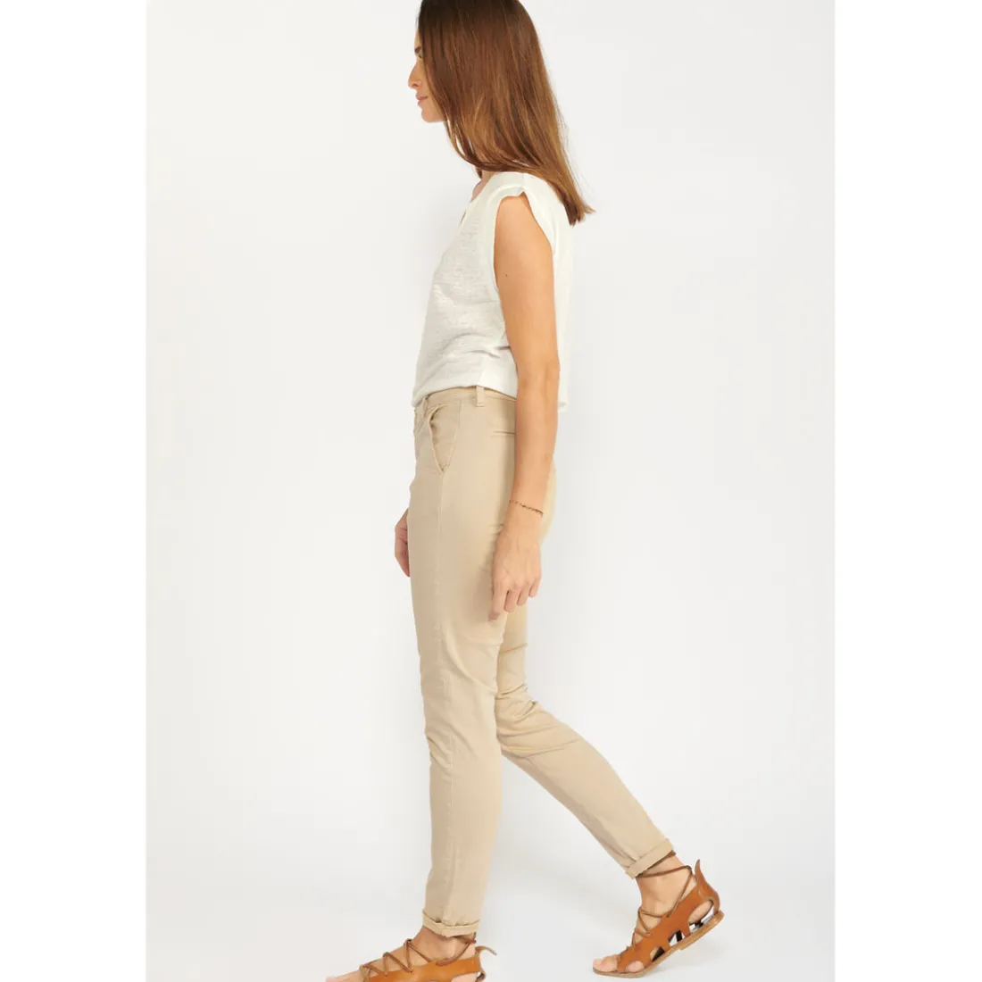 Pantalon chino DYLI blanc Iris