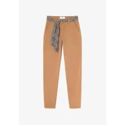 Pantalon chino Dyli4 cappuccino blanc en coton