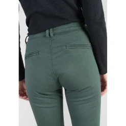 Pantalon chino Dyli4 vert bouteille en coton