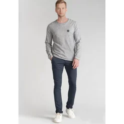 Pantalon chino Jogg Kurt marine blanc en coton