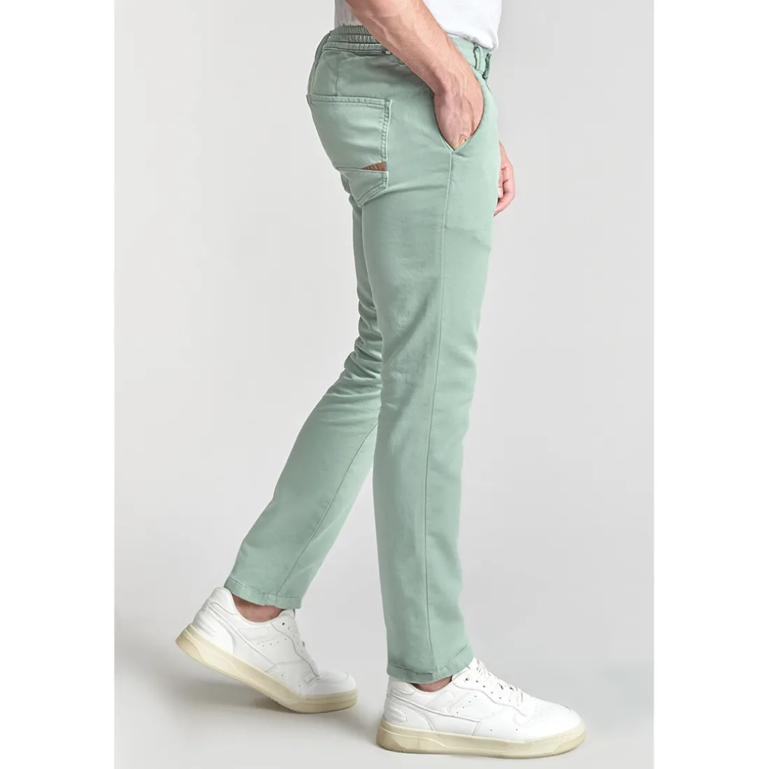 Pantalon chino JOGG vert d'eau