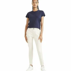 Pantalon chino skinny beige en coton