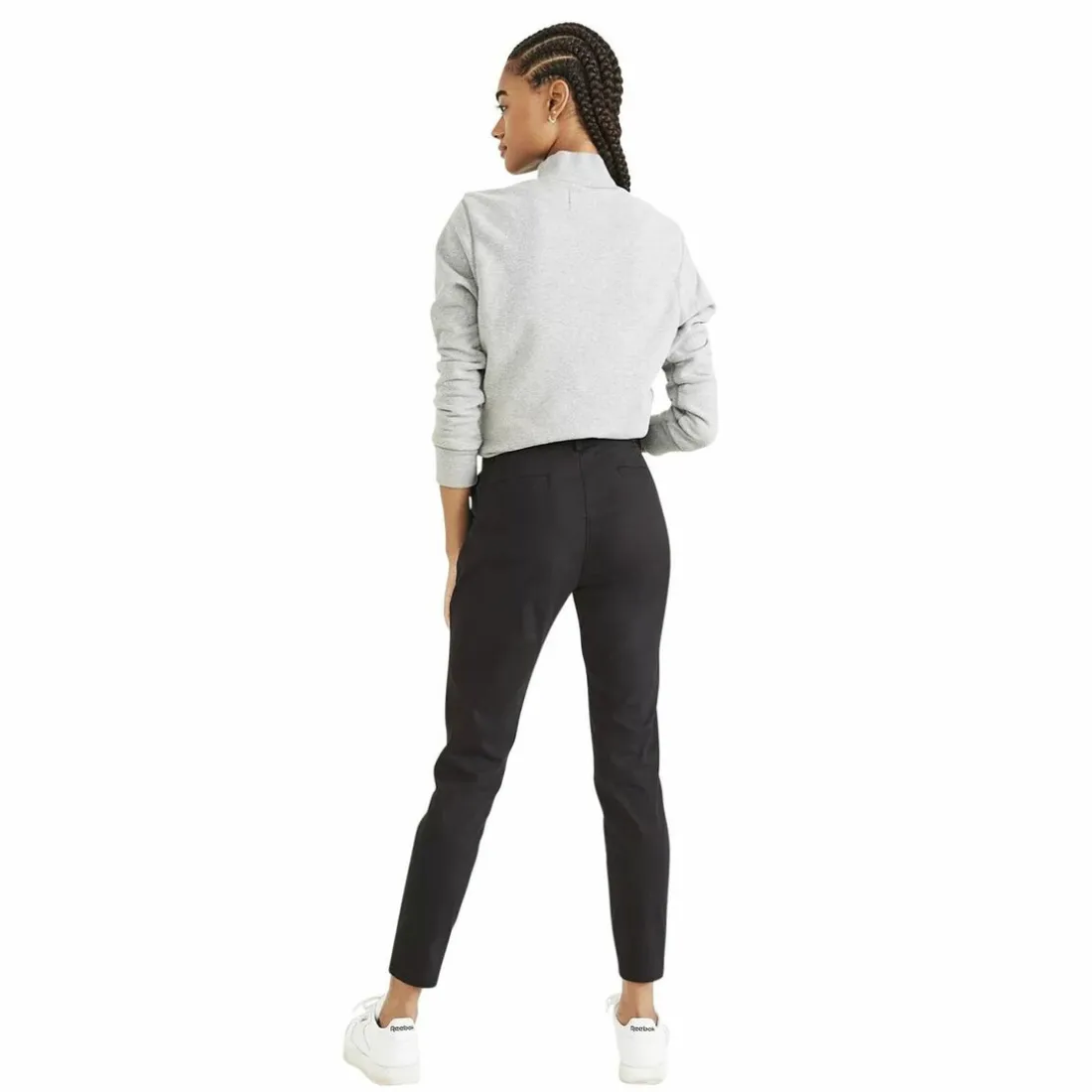 Pantalon chino skinny noir en coton