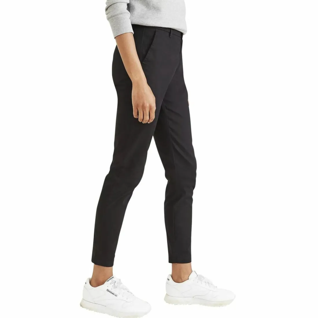 Pantalon chino skinny noir en coton
