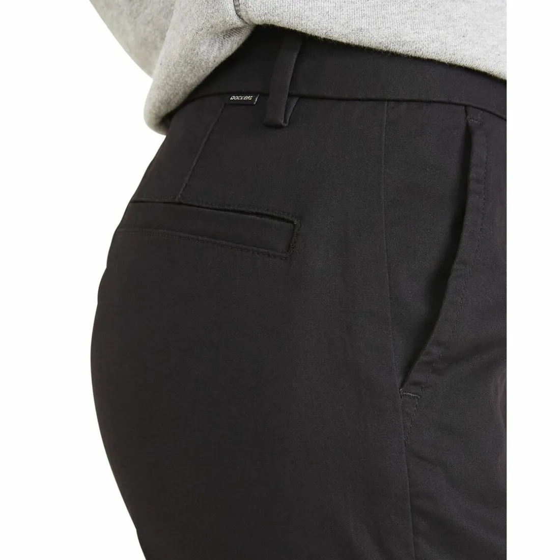 Pantalon chino skinny noir en coton