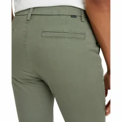 Pantalon chino skinny vert en coton