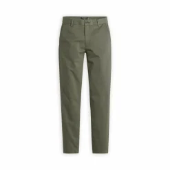 Pantalon chino skinny vert en coton