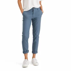 Pantalon chino slim cheville bleu indigo en coton