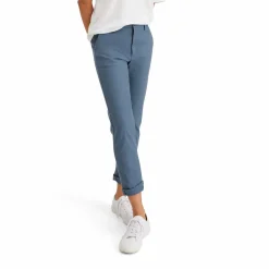 Pantalon chino slim cheville bleu indigo en coton