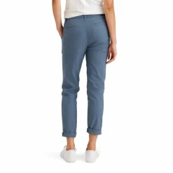 Pantalon chino slim cheville bleu indigo en coton
