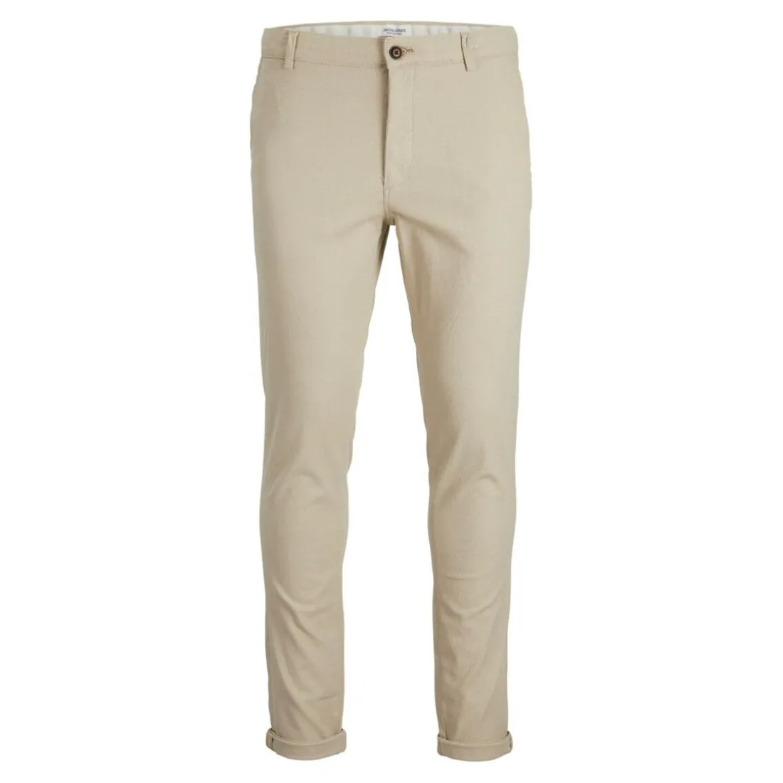 Pantalon chino Slim Fit Gris beige en coton Quinn