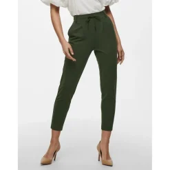 Pantalon Cordon d'attache vert en viscose Rose