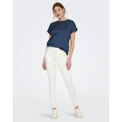 Pantalon Cordon d'attache blanc en viscose