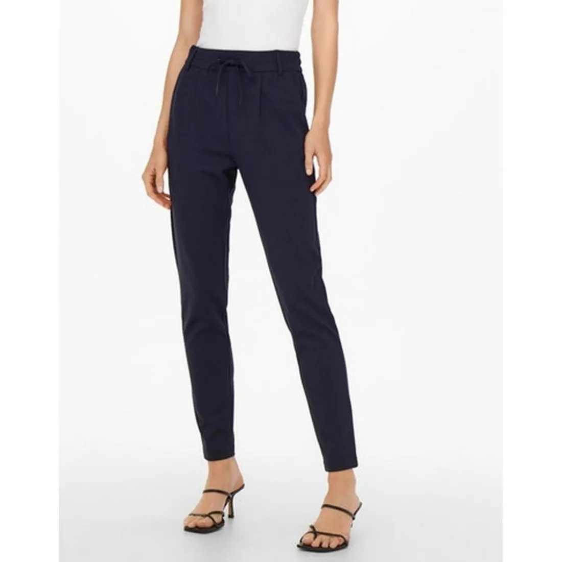 Pantalon Cordon d'attache bleu en viscose Vera