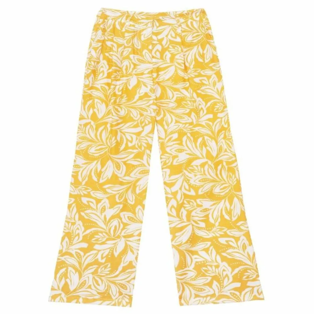 Pantalon décontracté PAMEA jaune bicolore en viscose