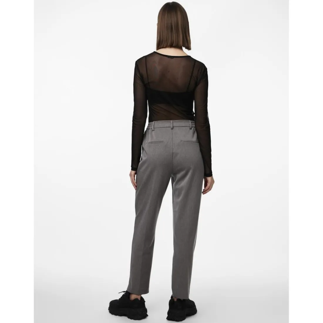 Pantalon de tailleur large gris Cate