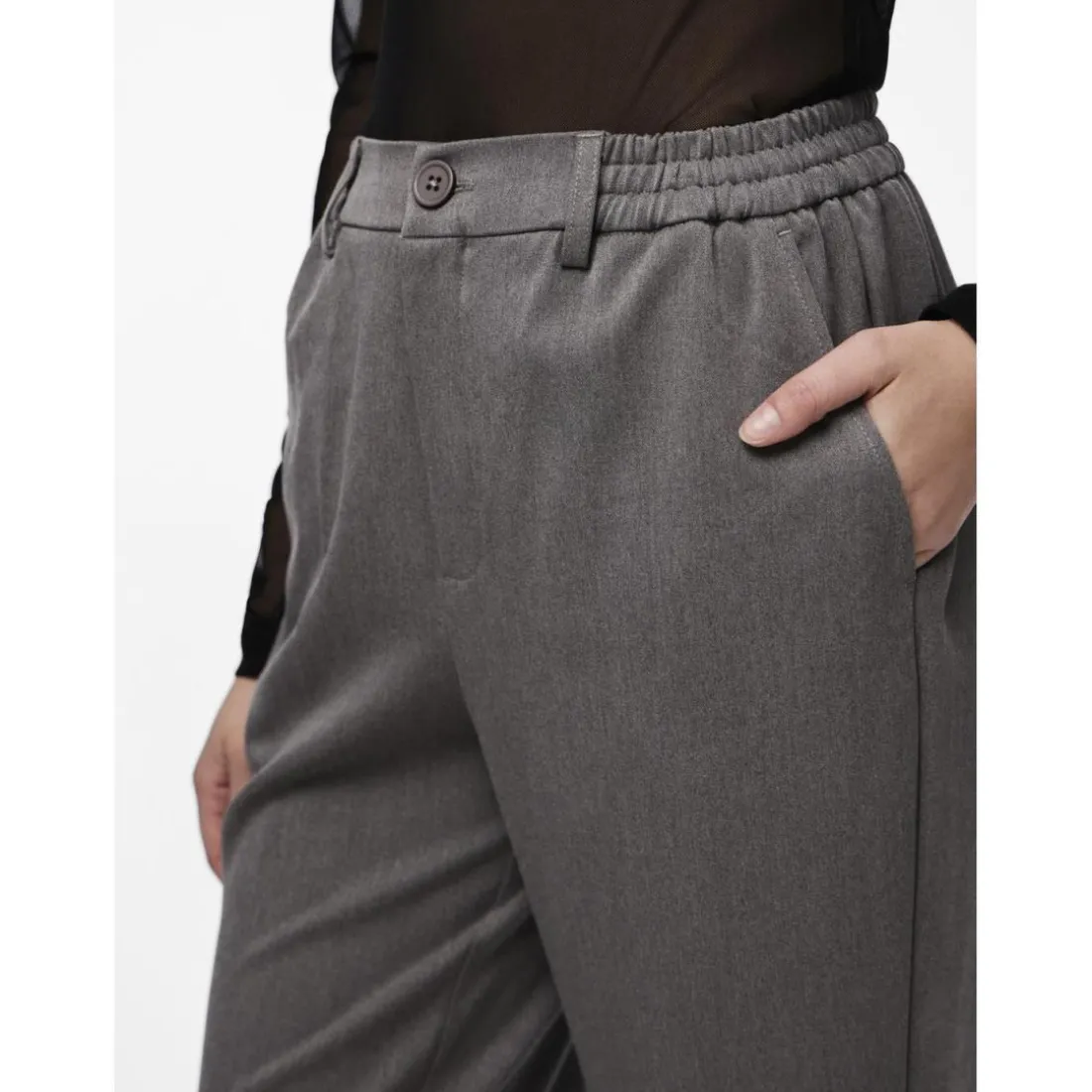 Pantalon de tailleur large gris Cate