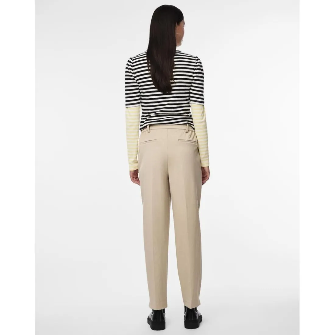 Pantalon de tailleur large gris Eva