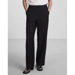 Pantalon de tailleur noir en coton Ana