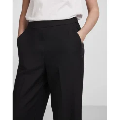 Pantalon de tailleur noir en coton Ana
