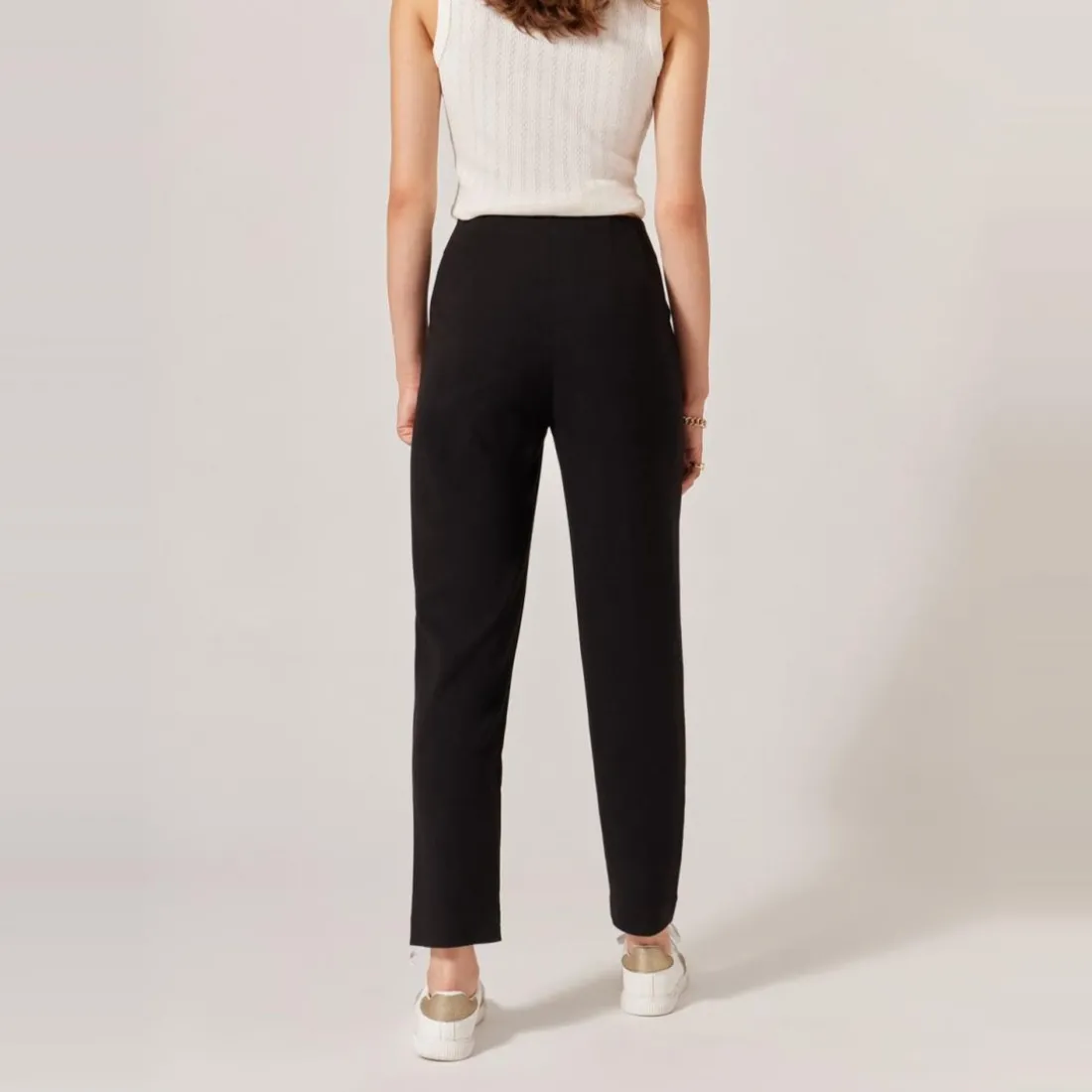 Pantalon droit a pinces noir
