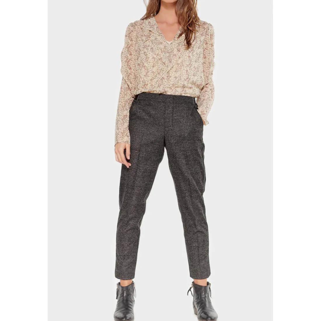 Pantalon droit GUILIA gris