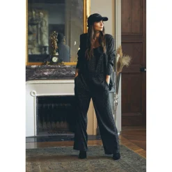 Pantalon droit KLOE gris en viscose