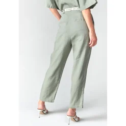 Pantalon droit RUFA kaki Clio en lin