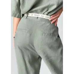 Pantalon droit RUFA kaki Clio en lin