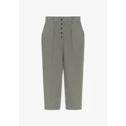 Pantalon droit RUFA kaki Clio en lin