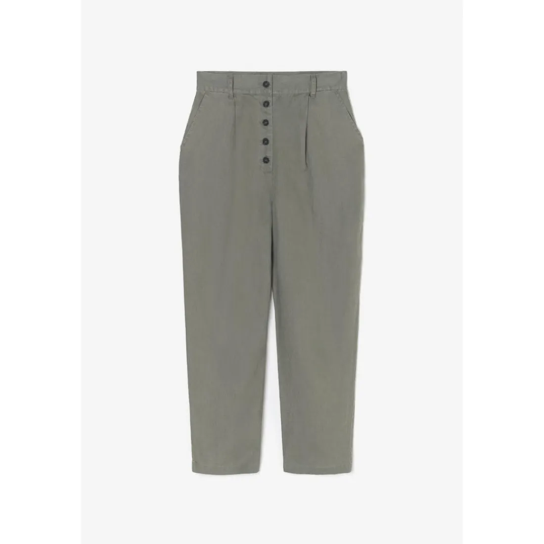 Pantalon droit RUFA kaki Clio en lin