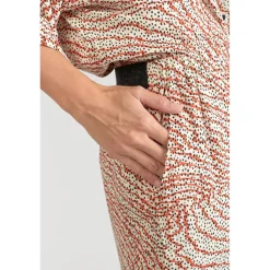 Pantalon droit YESA orange en viscose