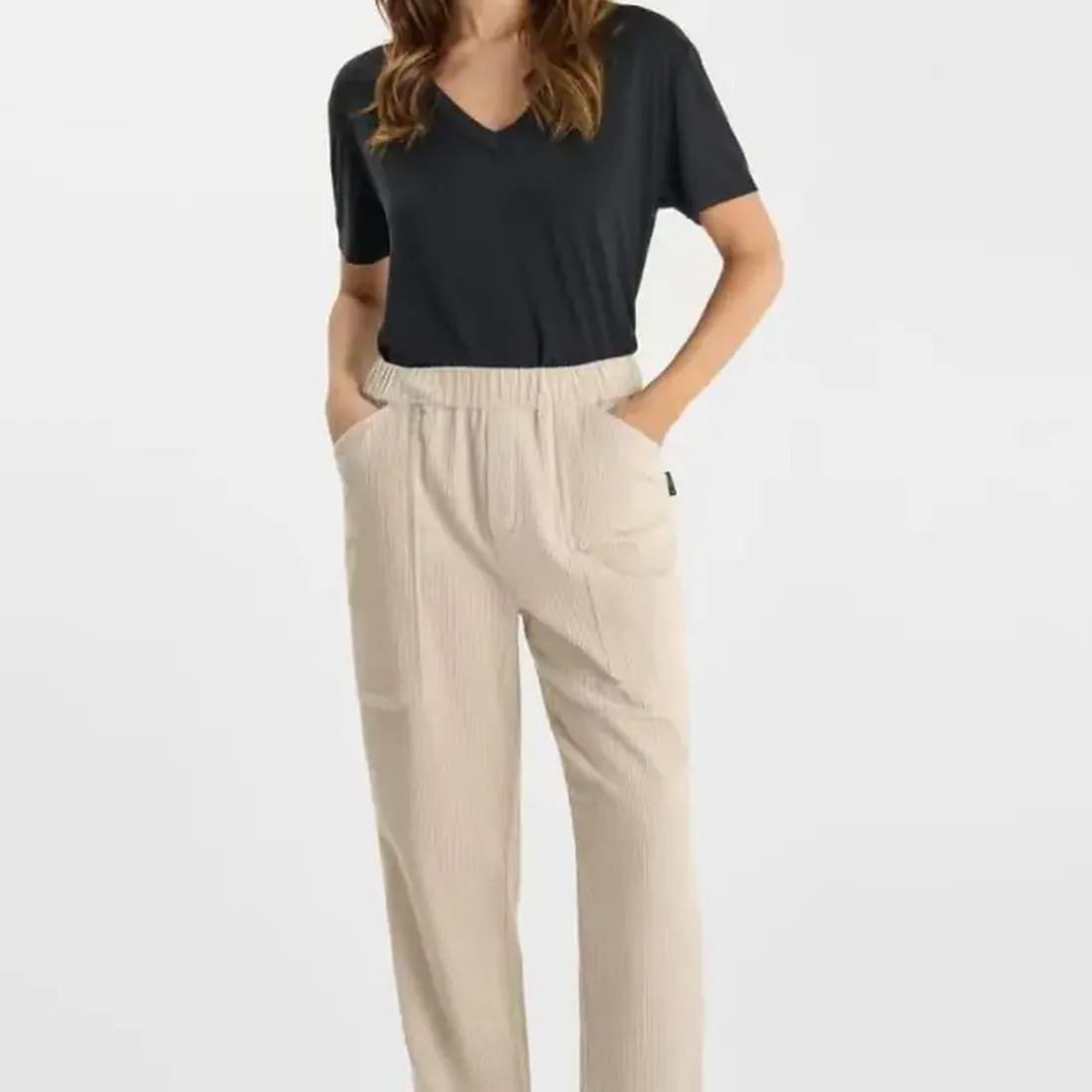 Pantalon droite CORDO beige Queen en coton