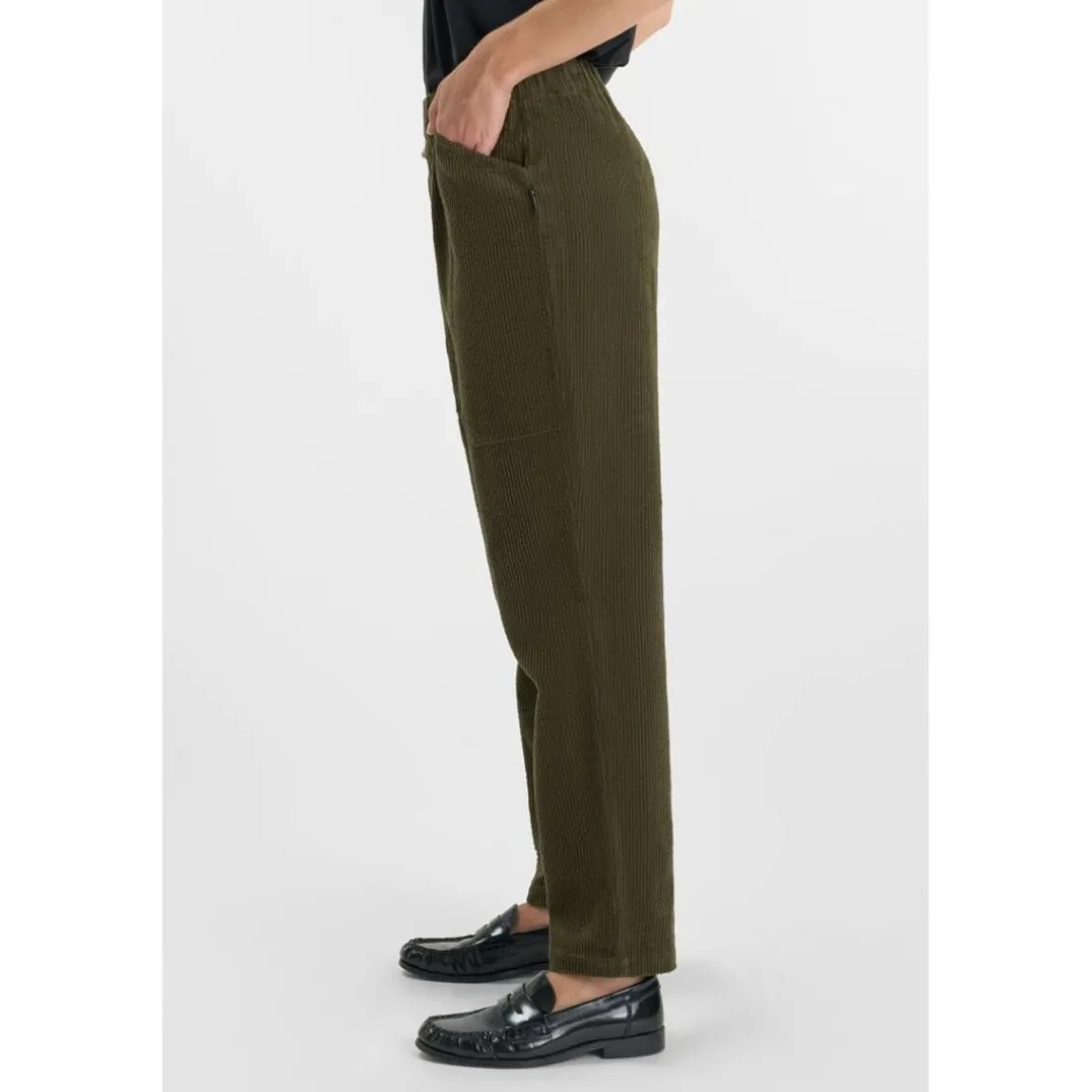 Pantalon droite CORDO kaki Xena en coton