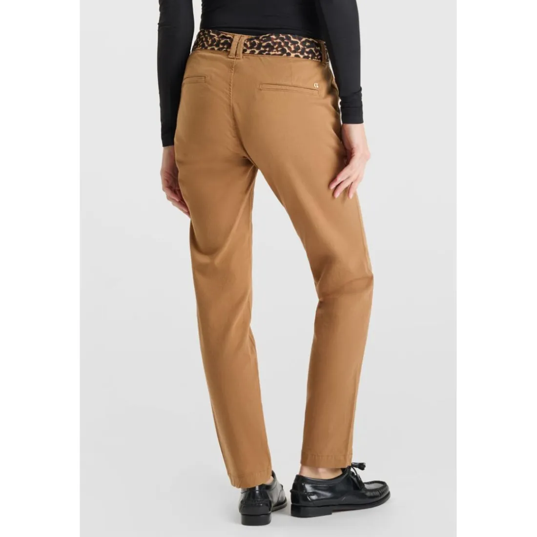 Pantalon droite KRISTIN marron en coton Hana