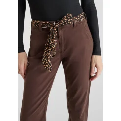 Pantalon droite KRISTIN marron en coton Ida