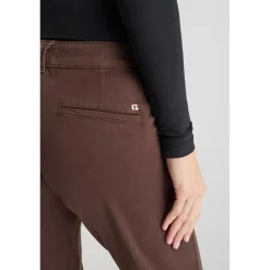 Pantalon droite KRISTIN marron en coton Ida