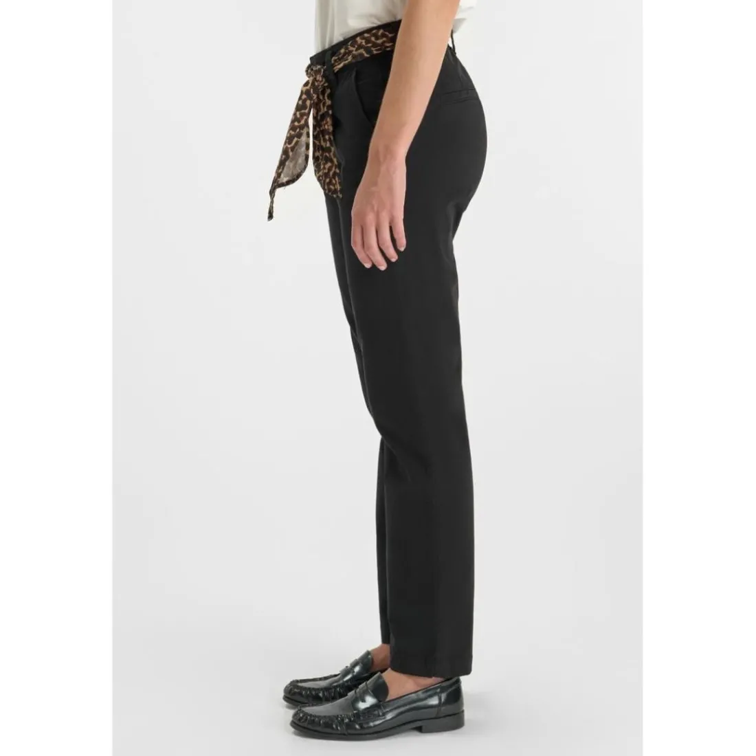Pantalon droite KRISTIN noir Jade en coton