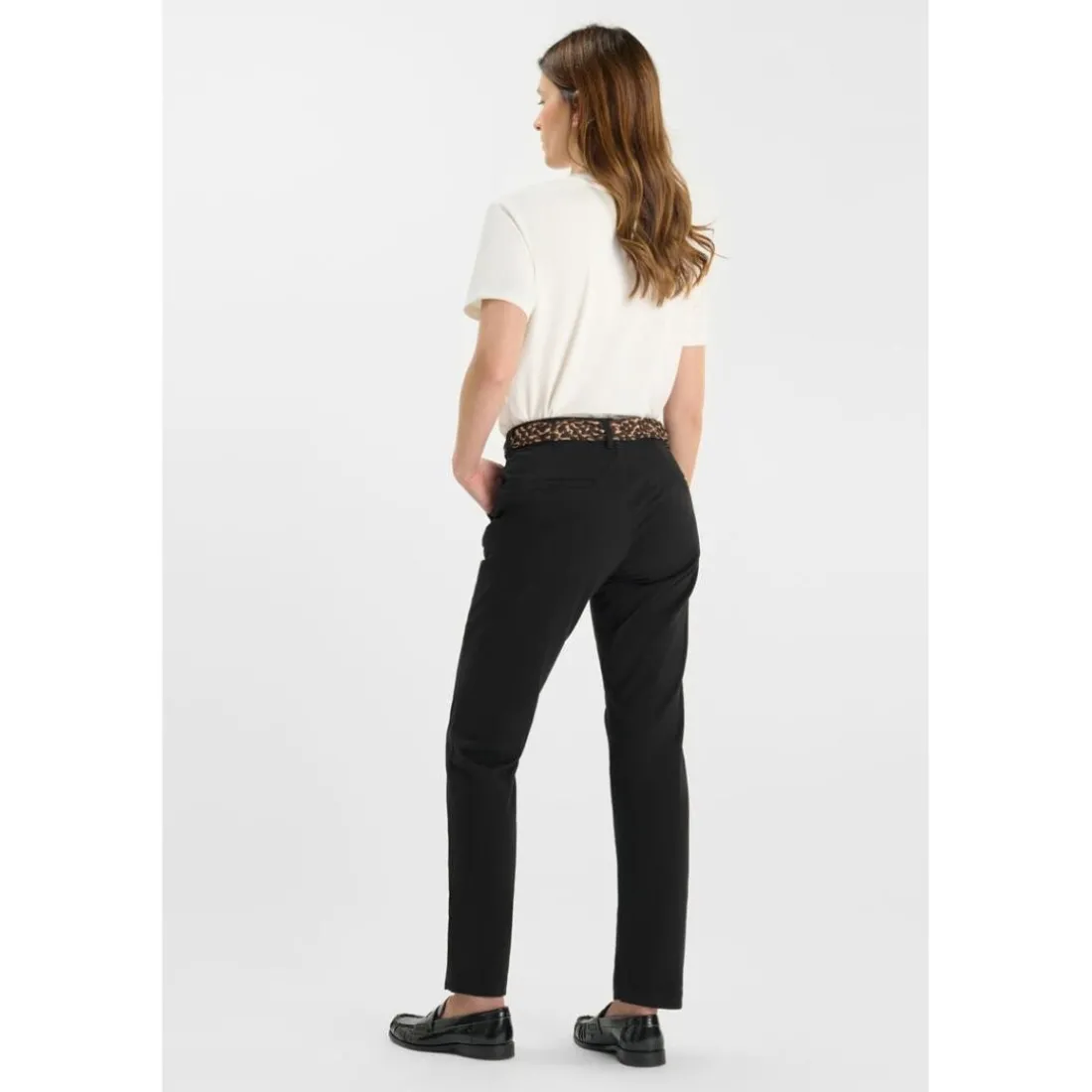 Pantalon droite KRISTIN noir Jade en coton
