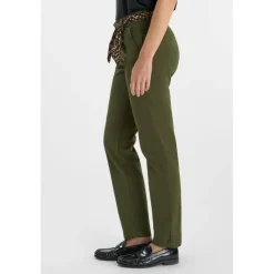 Pantalon droite KRISTIN vert en coton Lucy
