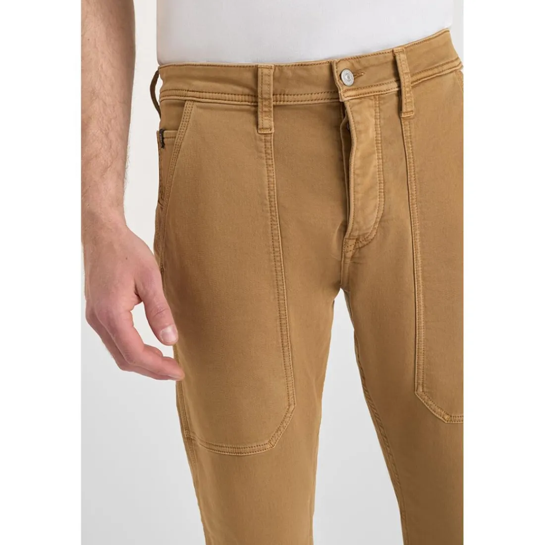 Pantalon droite WORK beige Vic en coton