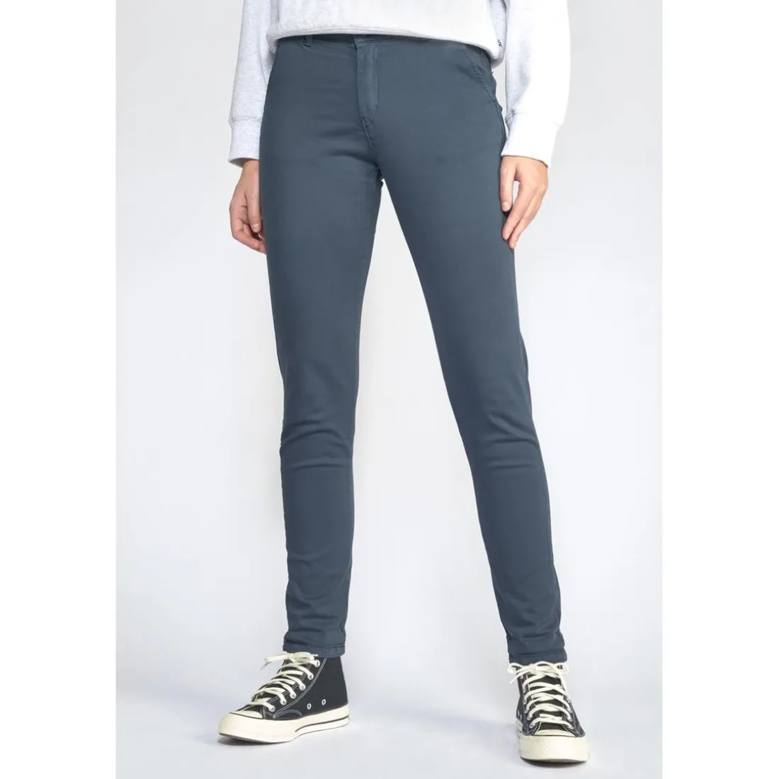 Pantalon dyli bleu marine en coton