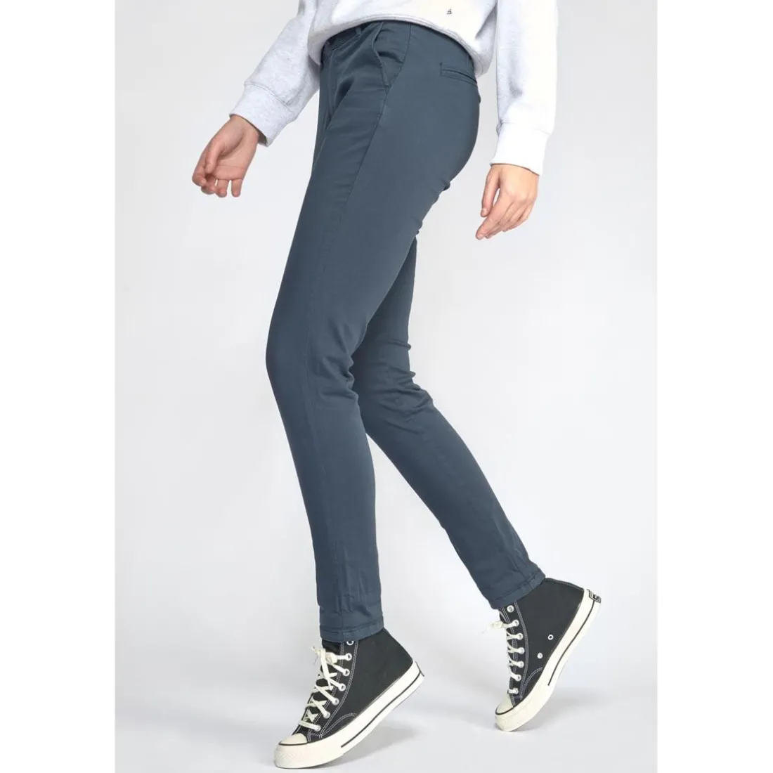 Pantalon dyli bleu marine en coton